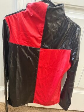 Faux leather l/s top